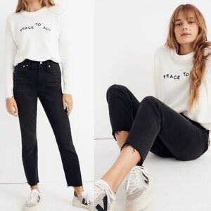 Madewell The High-Rise Slim Boyjean Black Denim Jeans‎ Womens Size 25 Lunar Wash